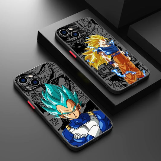 Anime D-Dragon Ball Phone Case for  15 14 13 12 11 Pro Max Mini XS XR X 8 plus SE Frosted Translucent Cover